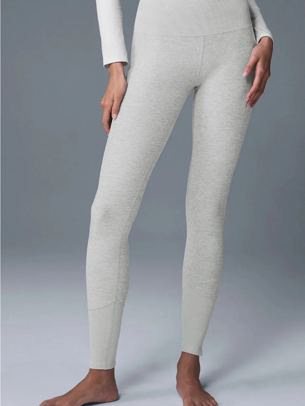 Alo Yoga High-Waist Alosoft Lounge Leggings S Athletic Heather Grey
